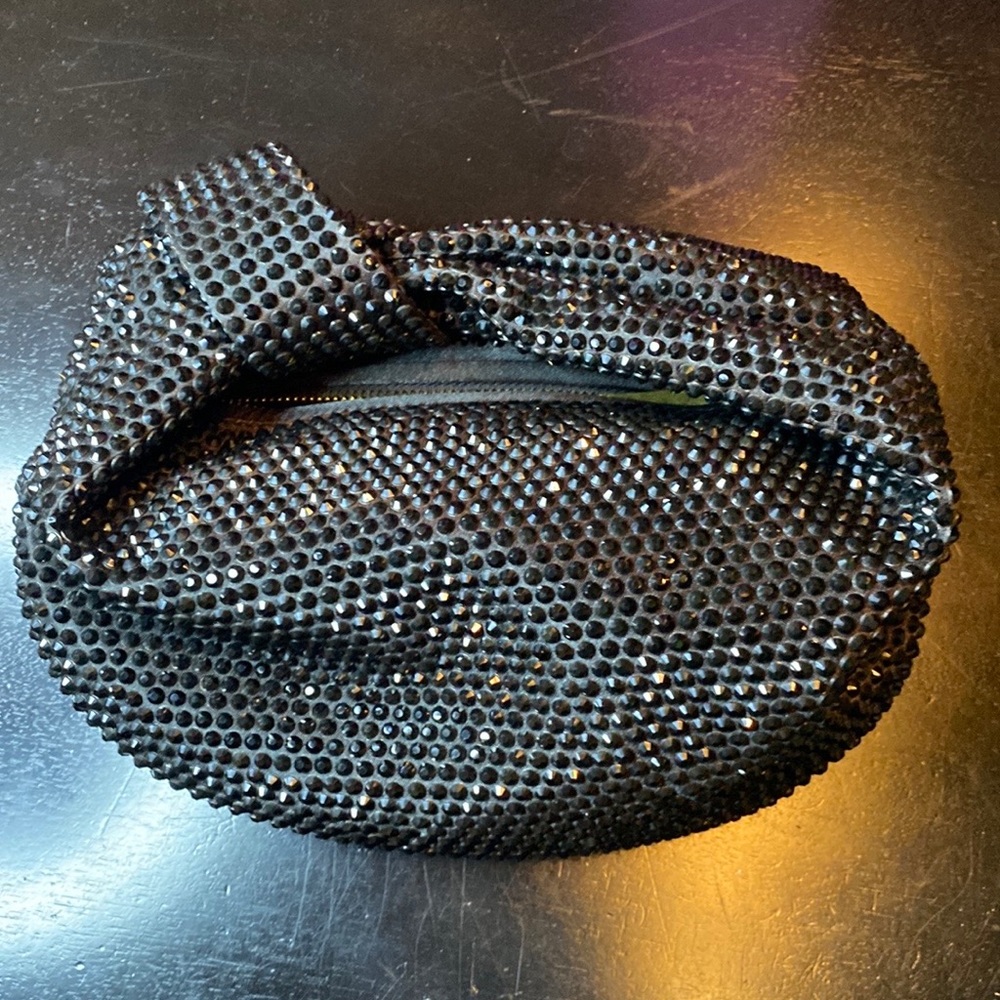 NEW Black Crystal Clutch Bag